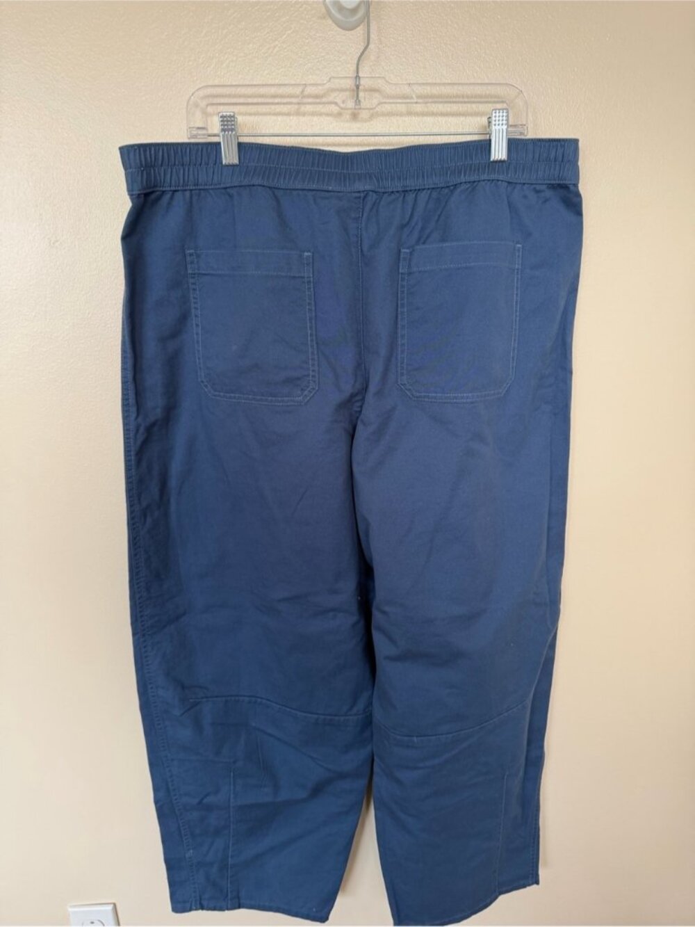 Pull On Barrel Pants in Twill in Lakeside Night - Picture 5 of 5